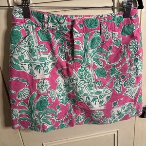 Lilly Pulitzer Pink and Green Mini Skirt
